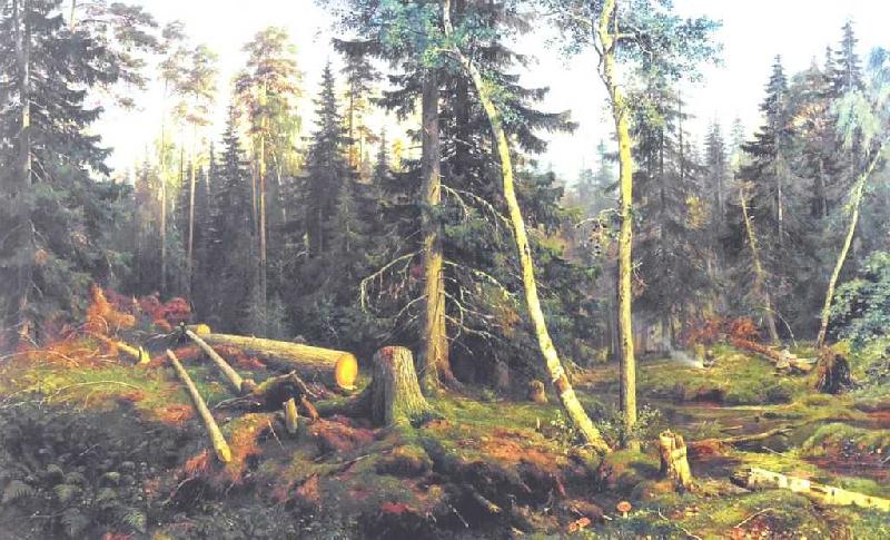 Ivan Shishkin Cutting of Wood oil painting picture